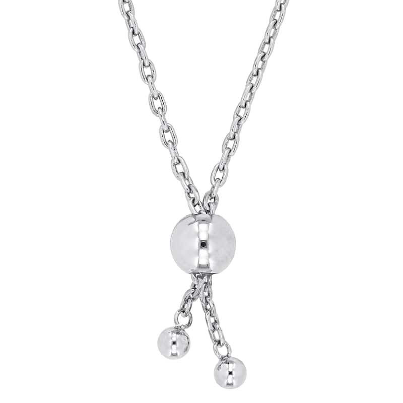 Miadora 1/2ct DEW Created Moissanite S link Adjustable Bolo Bracelet Sterling Silver