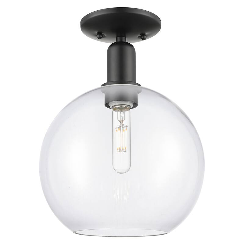 Innovations Lighting Endless Possibilities Arcadia - Athens - 1 Light 10" Semi-Flush Mount - Clear/Matte Black