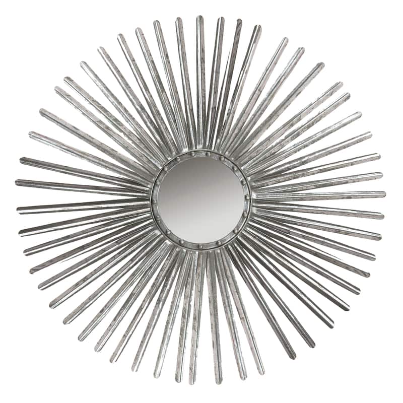 SAFAVIEH Katelin Silver Nailhead Sunburst 34-inch Decorative Mirror - 33.5" x 33.5" x 1" - 34Wx1Dx34H