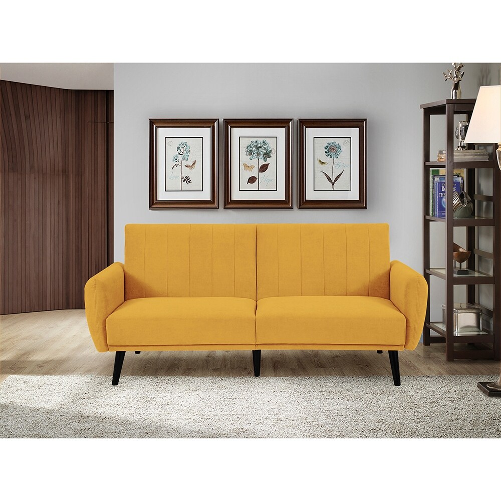 Sealy Sofa Convertibles Vento Sofa Convertible in Cosmic Mustard by