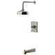 preview thumbnail 22 of 34, Kingston Brass Single-Handle Pressure Balanced Tub and Shower Faucet Brushed Nickel