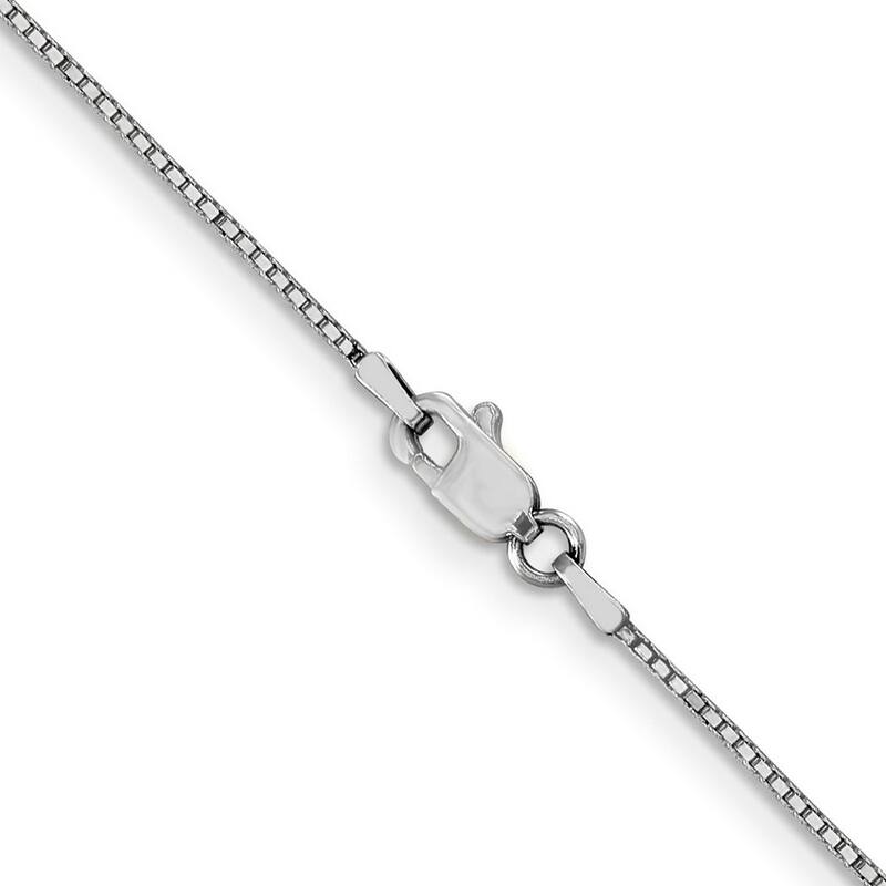 Curata 10k White Gold 0.8mm Box Chain Necklace for Women Options: 16 18 20 24