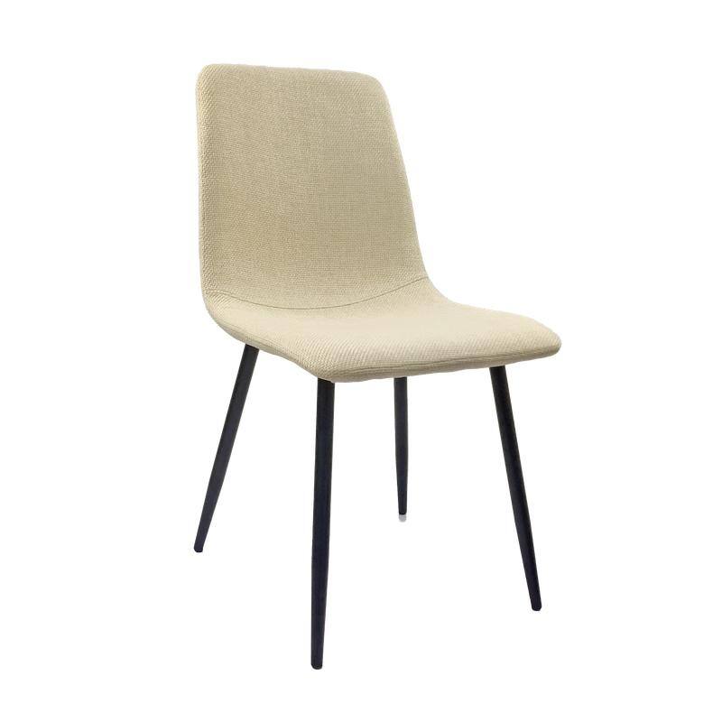 Modern Kitchen Upholstered Dining Chairs Set of 4 with Cushion Seat/Black Metal Legs