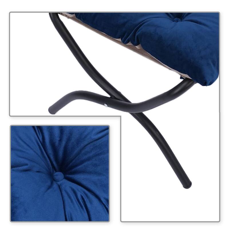 Modern Stylish Fabric Upholstered Accent Leisure Chair with an Ottoman