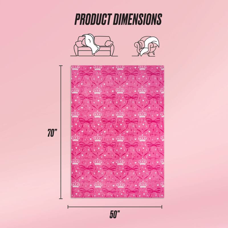 Juicy Couture 50"x70" Plush Kids Throw Blankets