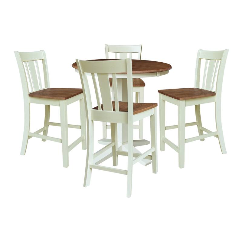 36" Round Extension Table with Counter Height Stools - 5-Piece