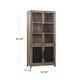 preview thumbnail 9 of 7, Spruce & Spring Vintage Rustic Solid Wood Tall Display Cabinet, Natural Wood Glass Door Storage Cabinet