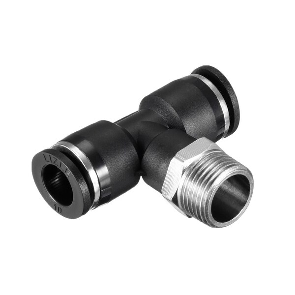 Push To Connect Fittings T Type Thread Tee 25/64"x 3/8" G Male Thread 2pcs - 25/64"OD x 3/8" G