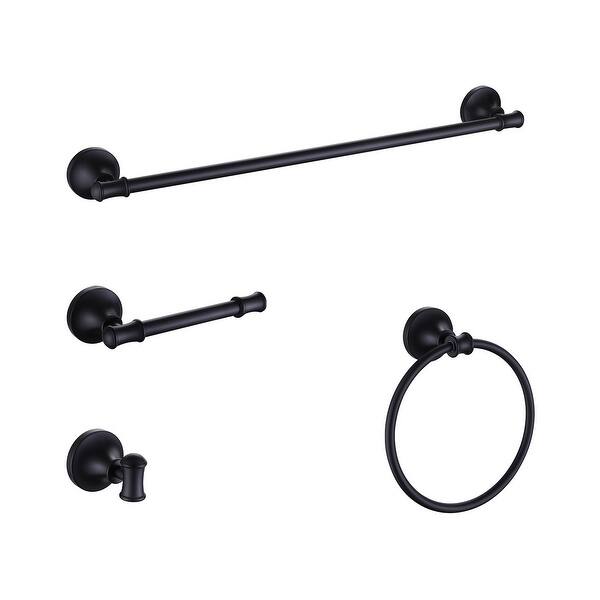 Black & Gold Bathroom Hardware Set - Stainless Steel Wall Mount Towel