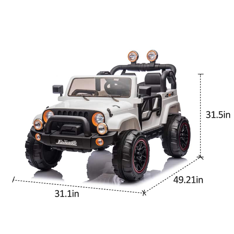 24V Kids Ride On Car Off-Road Toy Car White Battery Powered Electric Car