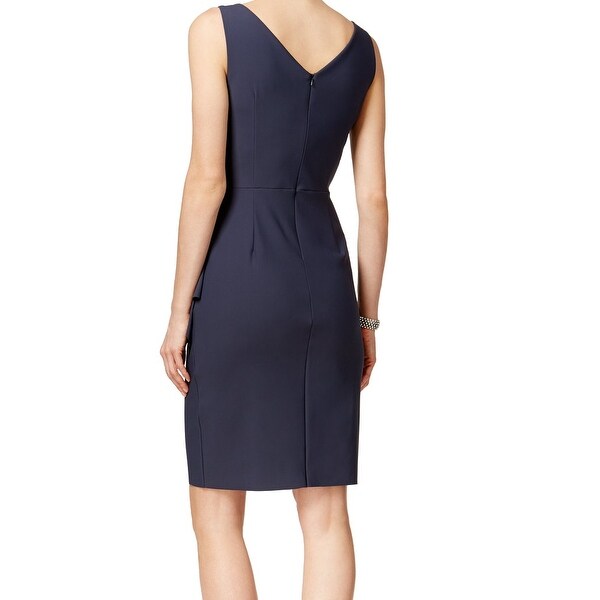 navy faux wrap dress