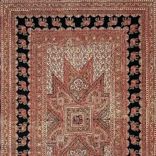 Handmade Cotton Jaipur Bagroo Elephant Tapestry Tablecloth Throw Coverlet Twin 