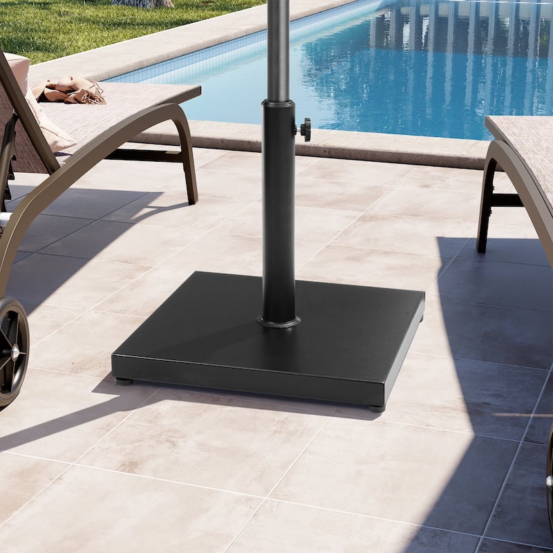 Umbrella Base Holder Square Weighted Stand for Outdoor Market Umbrella, Cement Concrete Steel