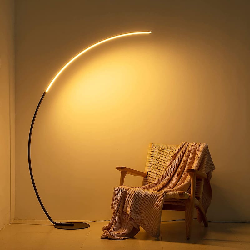 69" Dimmable LED Arched/Arc Floor Lamp - RGBW - N/A - Black