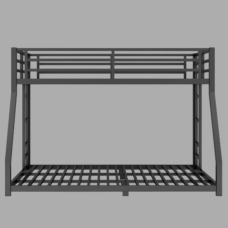 Full/Twin XL Over Queen Metal Bunk Bed for Teens & Adults, Sturdy & Noise-Reduced