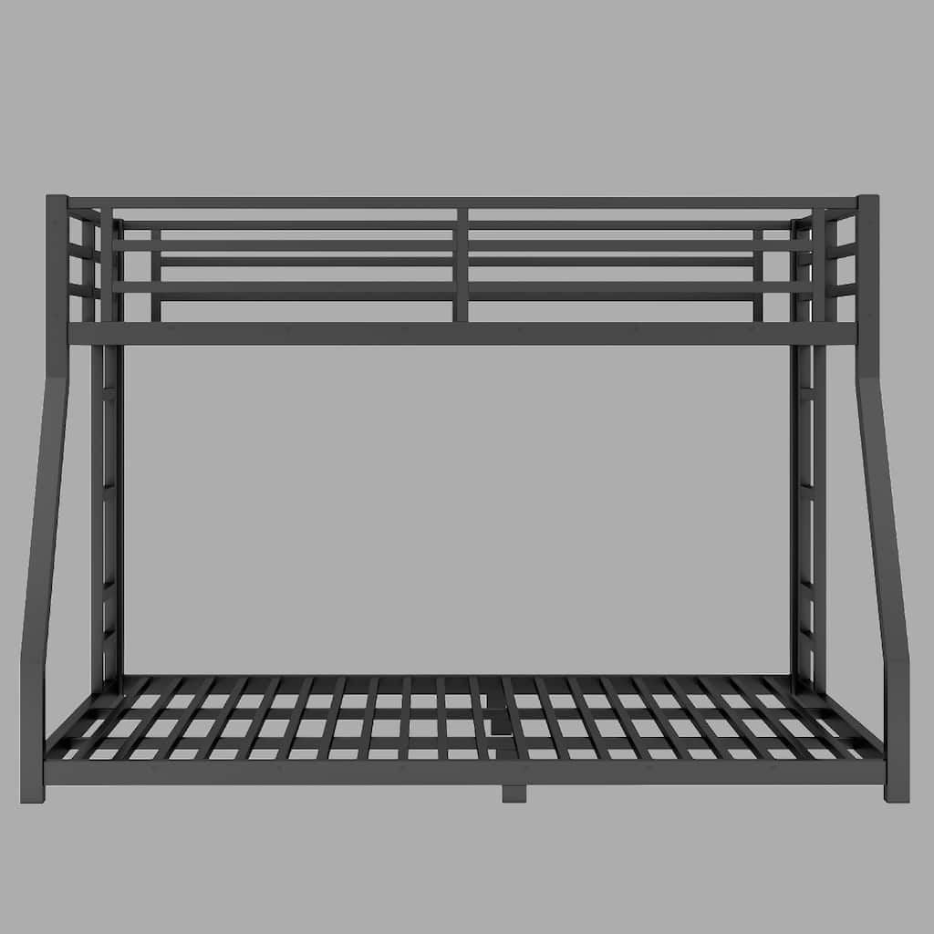 Full/Twin XL Over Queen Metal Bunk Bed for Teens & Adults, Sturdy & Noise-Reduced