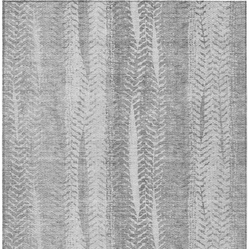 HomeRoots Botanical Leaves Transitional Rectangle Outdoor Rug