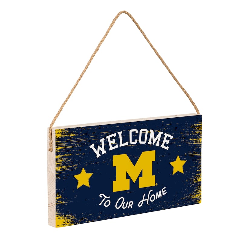 University Of Michigan Wooden Door Decor Wall Sign - Multi-Color
