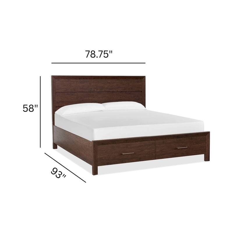 Magnussen Home Llewellyn Columbian Walnut Panel Storage Bed
