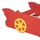 preview thumbnail 28 of 28, Children's Platform Bed Twin Size Racing Car Bed with Guardrail, Pine Wood Frame, Slats Support and Fun Wheel Design