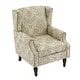 preview thumbnail 49 of 80, Mid-Century Modern Linen/ Vegan Leather Wing Back Accent Chair