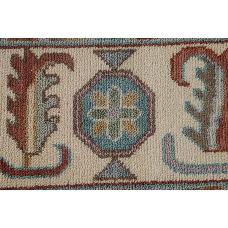 Oushak Oriental Area Rug Handmade Beige Wool Carpet - 8'0" x 9'10"