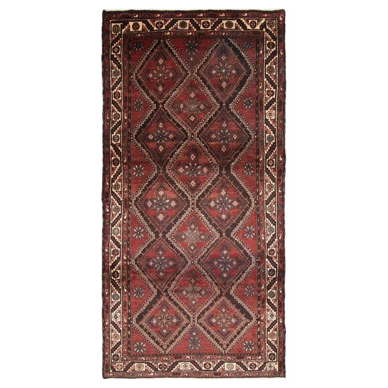 ECARPETGALLERY Hand-knotted Konya Anatolian Red Wool Rug - 5'0 x 9'10 - Dark Red - 5'0 x 9'10