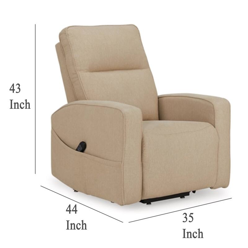 Lawson Power Lift Recliner Chair, Taupe Polyester, Soft Foam Cushioned