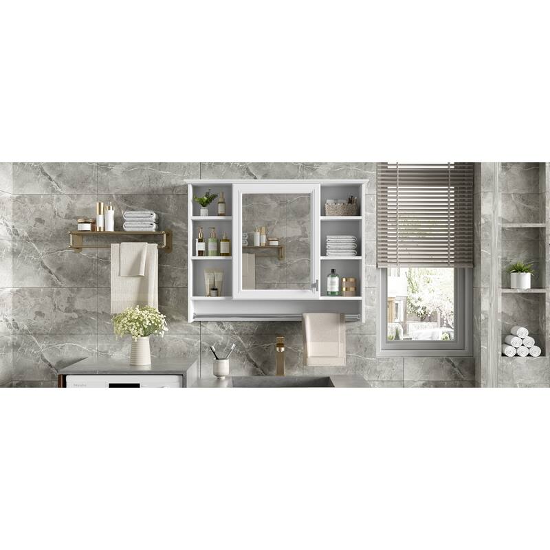 Roomfitters 36 Inch 3-in-1 Wall Mount Medicine Cabinet, Mirror Storage with Adjustable Shelf & Soft Close Doors