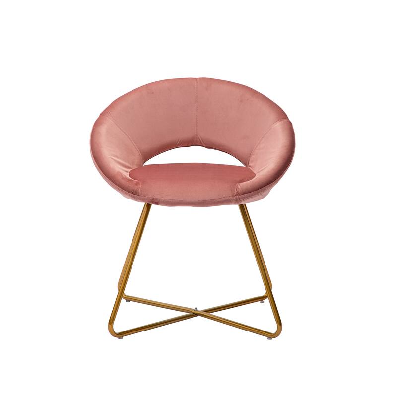 Porthos Home Reine Leisure Accent Chairs Set of 2, Velvet Upholstery, Gold Legs