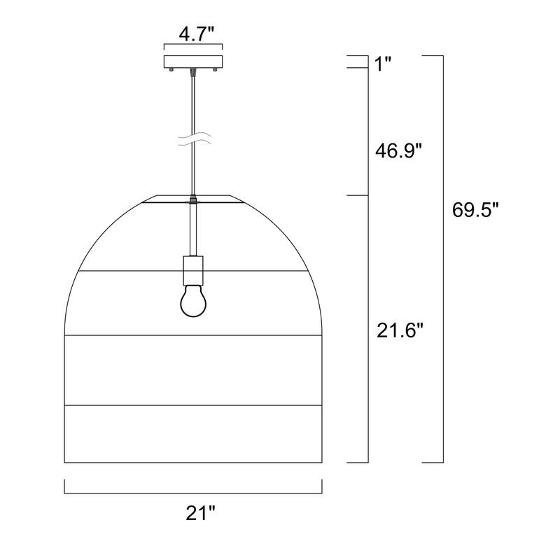 Blanc Cream 1-Light Rattan Dome Basket Pendant Light