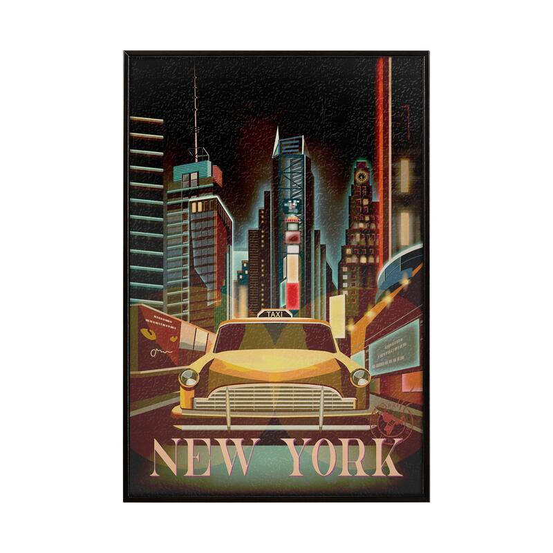 New York "Go" Series Made To Order Canvas Art - 10.5 x 15.5 - Plastic - Black