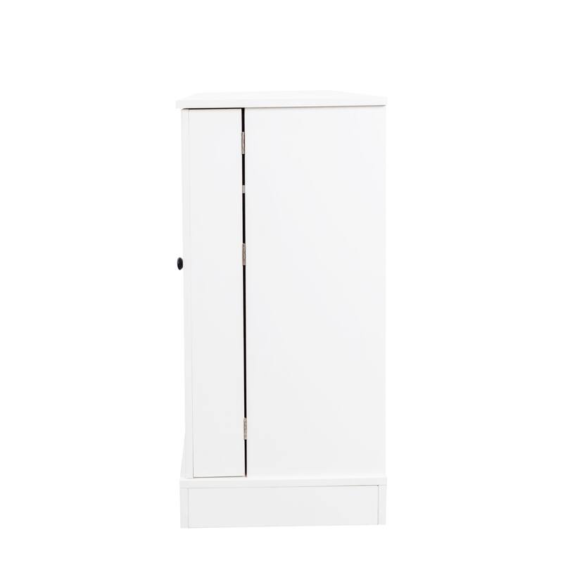 Roomfitters Buffet Cabinet with Storage, Modern White Sideboard with Drawer and Adjustable Shelf