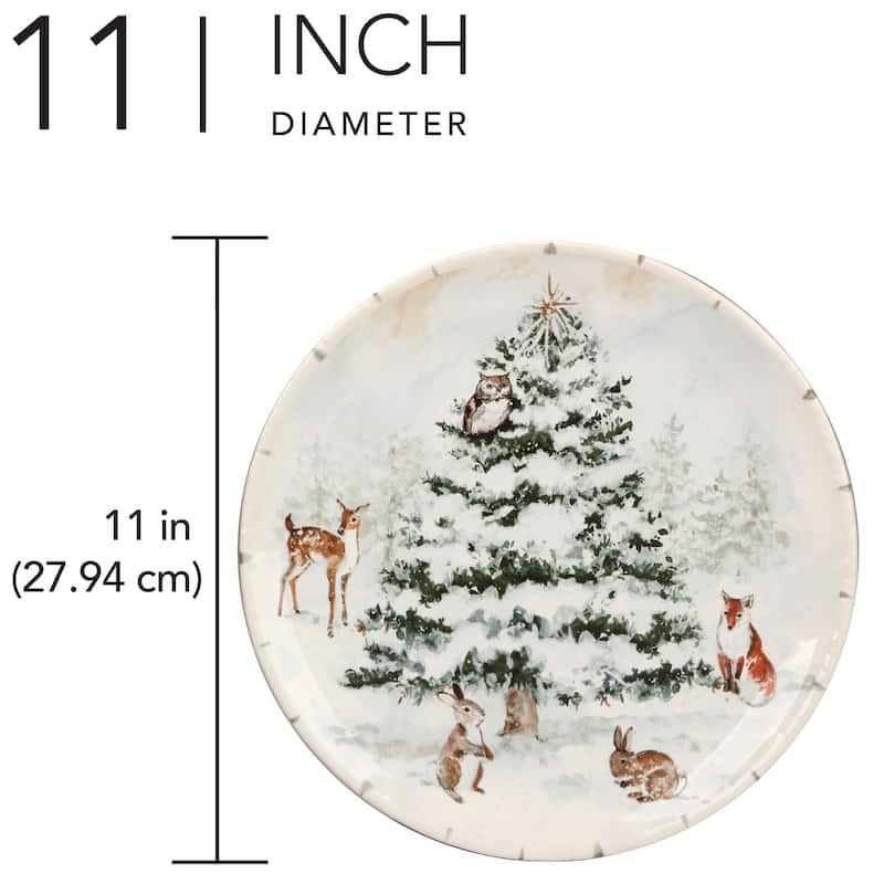 Certified International Winter Frost 11.25" Dinner Plates, Set of 4 - 11.25" Diameter x 1"