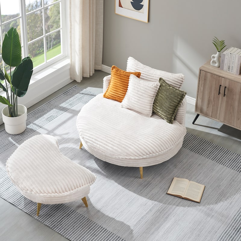 65-Inch Corduroy Sofa with Matching Pillows for Small Spaces