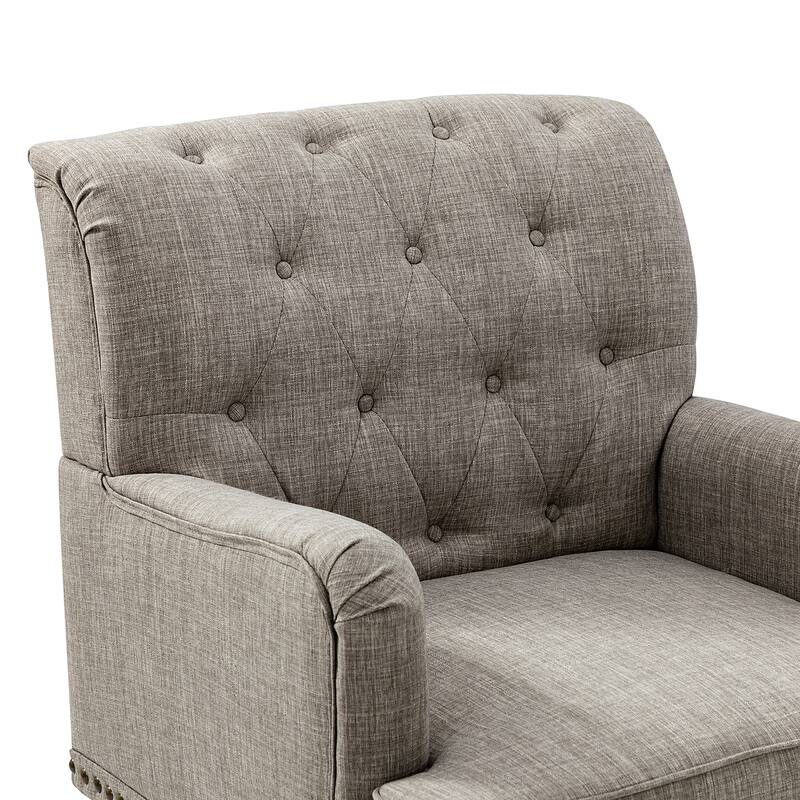 Geltrude Traditional Upholstered Accent Chair with Button Tufted Back Set of 2 by HULALA HOME
