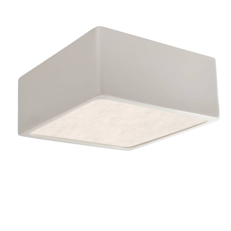 Justice Design Group Short Square LED Flush-Mount - Matte White