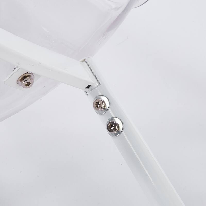 Transparent Shell Dining Chairs, Metal Legs Modern Design, Set of 4