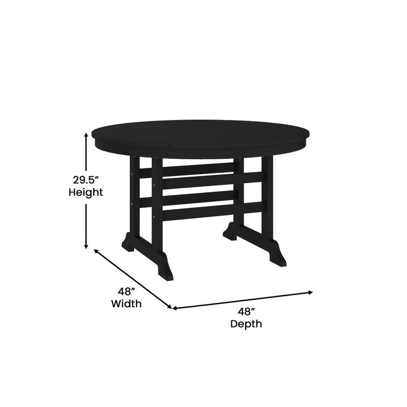 Commercial All Weather Adirondack Table and 4 Chairs with Cupholders