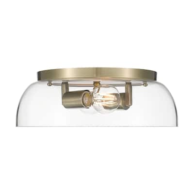 Golden Lighting 3602-14 CLR Duncan 2 Light 14" Wide Flush Mount