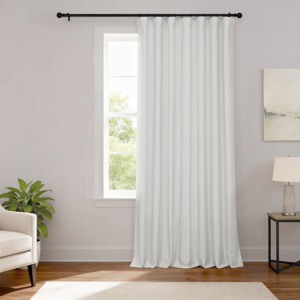 Exclusive Fabrics Extra Wide Performance Linen Blackout Curtains (1 Panel) Thermal Insulated Window Curtains
