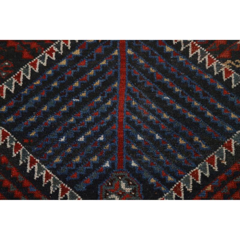 Pre-1900 Antique Qashqai Persian Area Rug Handmade Wool Carpet - 5'4"x 9'5"