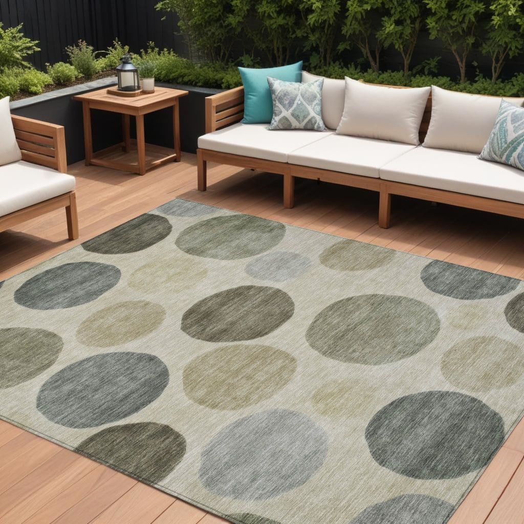 HomeRoots Geometric Transitional Rectangle Outdoor Rug