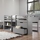 preview thumbnail 3 of 6, Twin Size Solid Wood Loft Bed with Storage and Fence