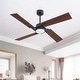 preview thumbnail 26 of 33, GetLedel 56" 4-Blade DC Motor Dimmable LED Ceiling Fan with Remote Control and Light Kit Black/walnut