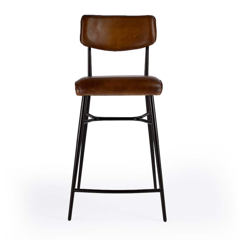 Odessa 26" Square Leather Counter Stool
