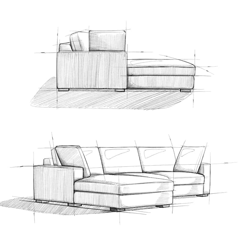 WYNDENHALL Roscoe Left-Facing Sectional in Tightly Woven Performance Fabric