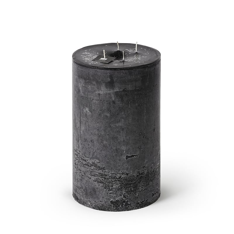 Pillar 4-Wick Super Candle 7.5"x11.8" Black- ST