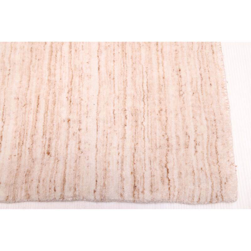 ECARPETGALLERY Hand Loomed Ananda Cream Wool Rug - 5'5 x 7'9