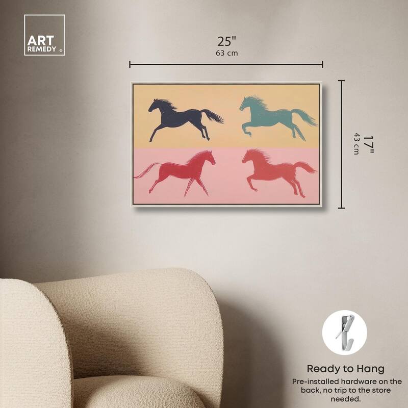 Galloping Quartet Canvas by Art Remedy